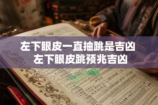 左下眼皮一直抽跳是吉凶  左下眼皮跳预兆吉凶