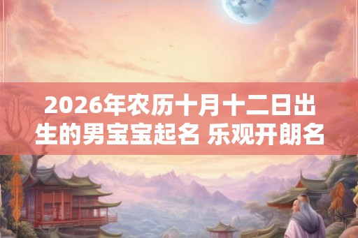 2026年农历十月十二日出生的男宝宝起名 乐观开朗名字大全
