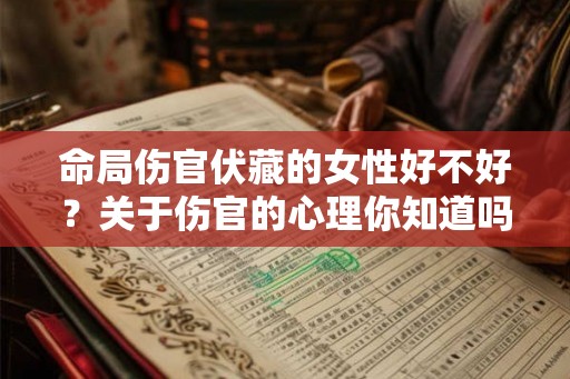命局伤官伏藏的女性好不好？关于伤官的心理你知道吗？