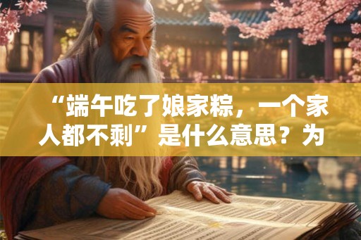 “端午吃了娘家粽，一个家人都不剩”是什么意思？为什么这么说？