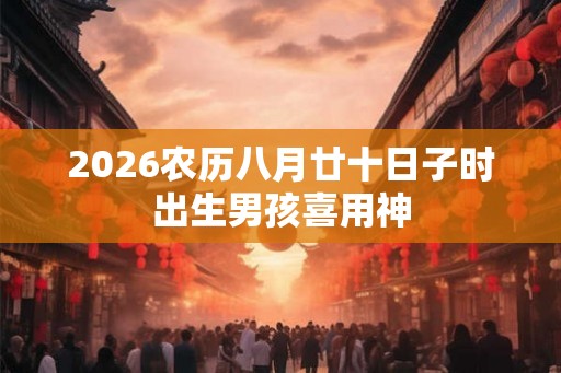 2026农历八月廿十日子时出生男孩喜用神