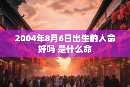 2004年8月6日出生的人命好吗 是什么命