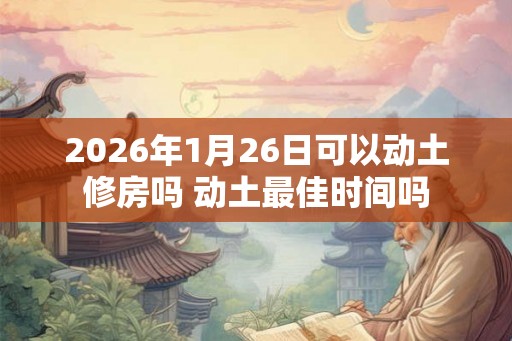2026年1月26日可以动土修房吗 动土最佳时间吗 2026年1月26日可以动土修房吗 动土最佳时间吗