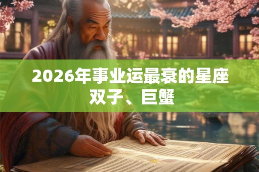 2026年事业运最衰的星座 双子、巨蟹