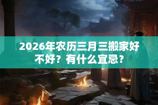2026年农历三月三搬家好不好？有什么宜忌？