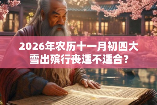 2026年农历十一月初四大雪出殡行丧适不适合？