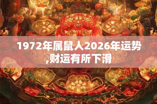 1972年属鼠人2026年运势,财运有所下滑