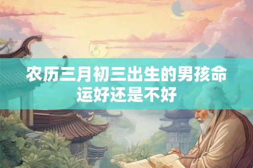 农历三月初三出生的男孩命运好还是不好