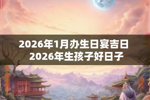2026年1月办生日宴吉日  2026年生孩子好日子
