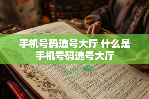 手机号码选号大厅 什么是手机号码选号大厅