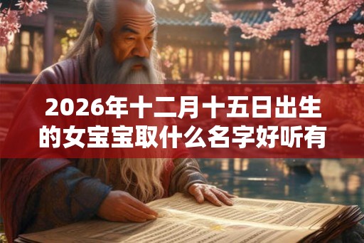 2026年十二月十五日出生的女宝宝取什么名字好听有内涵