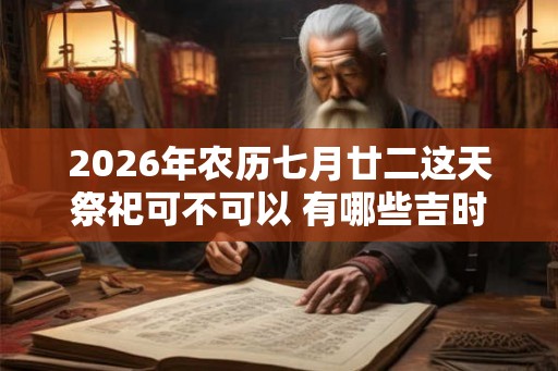 2026年农历七月廿二这天祭祀可不可以 有哪些吉时