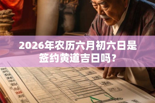 2026年农历六月初六日是签约黄道吉日吗？