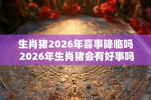 生肖猪2026年喜事降临吗 2026年生肖猪会有好事吗