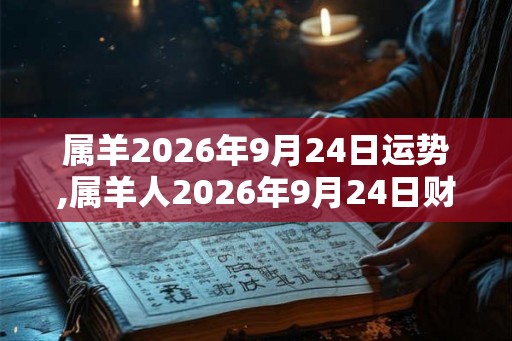 属羊2026年9月24日运势,属羊人2026年9月24日财运,生肖羊2026年9月24日运势