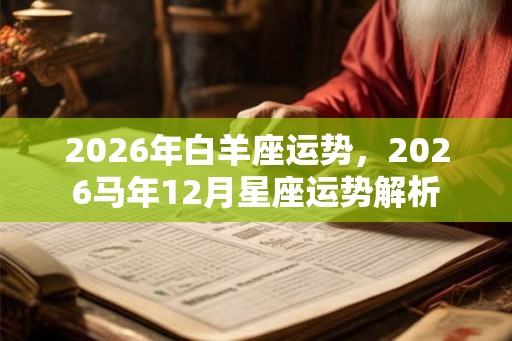2026年白羊座运势,2026马年12月星座运势解析 2026年白羊座运势,2026马年12月星座运势解析