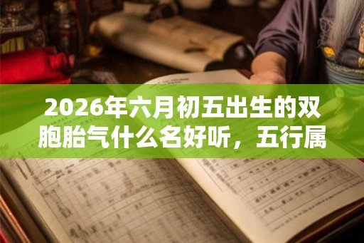 2026年六月初五出生的双胞胎气什么名好听，五行属什么