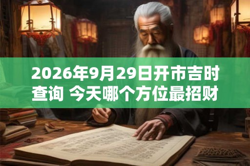 2026年9月29日开市吉时查询 今天哪个方位最招财