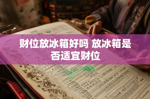 财位放冰箱好吗 放冰箱是否适宜财位