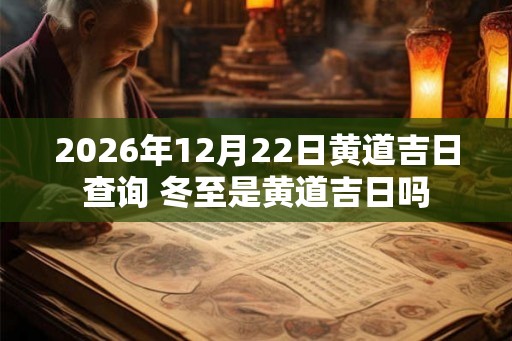 2026年12月22日黄道吉日查询 冬至是黄道吉日吗