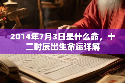 2014年7月3日是什么命，十二时辰出生命运详解