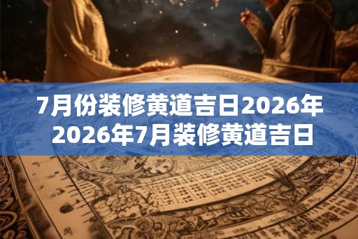7月份装修黄道吉日2026年 2026年7月装修黄道吉日
