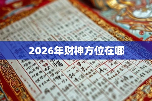 2026年财神方位在哪