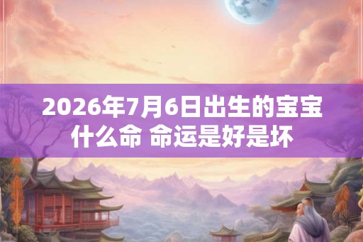 2026年7月6日出生的宝宝什么命 命运是好是坏