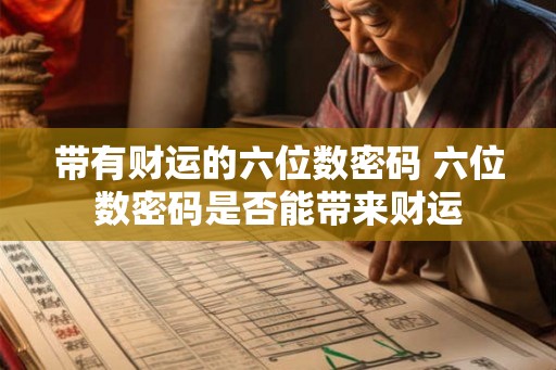 带有财运的六位数密码 六位数密码是否能带来财运