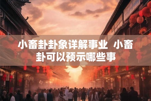 小畜卦卦象详解事业 小畜卦可以预示哪些事 小畜卦卦象详解事业 小畜卦可以预示哪些事