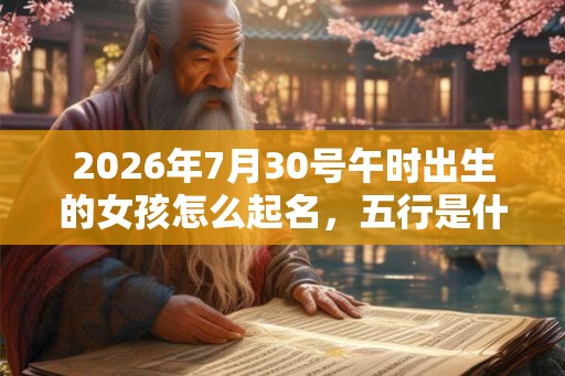 2026年7月30号午时出生的女孩怎么起名，五行是什么？
