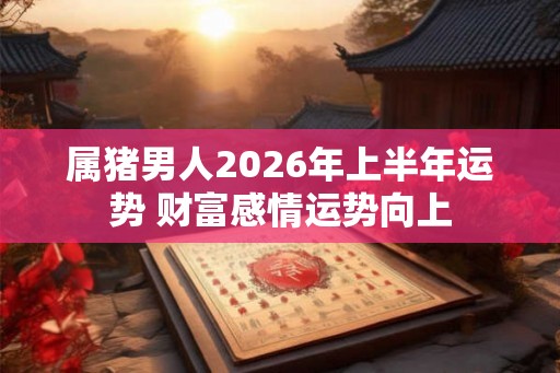属猪男人2026年上半年运势 财富感情运势向上