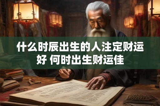 什么时辰出生的人注定财运好 何时出生财运佳