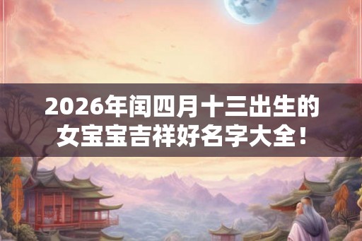 2026年闰四月十三出生的女宝宝吉祥好名字大全！