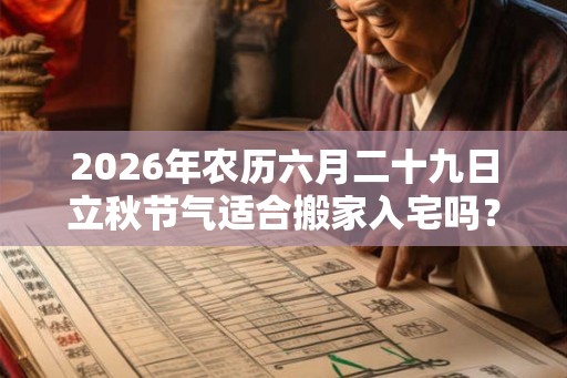 2026年农历六月二十九日立秋节气适合搬家入宅吗？