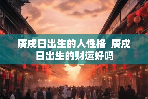 庚戌日出生的人性格  庚戌日出生的财运好吗
