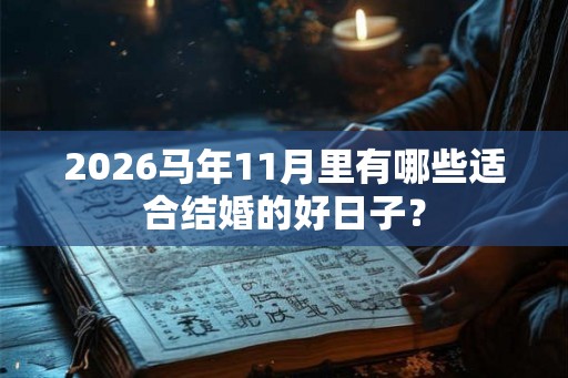 2026马年11月里有哪些适合结婚的好日子？