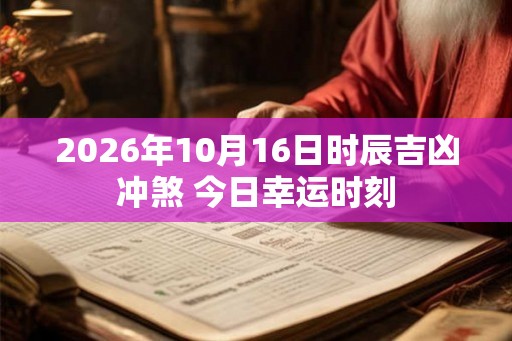 2026年10月16日时辰吉凶冲煞 今日幸运时刻