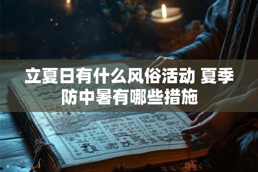 立夏日有什么风俗活动 夏季防中暑有哪些措施