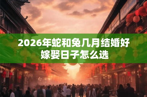 2026年蛇和兔几月结婚好 嫁娶日子怎么选 2026年蛇和兔几月结婚好 嫁娶日子怎么选