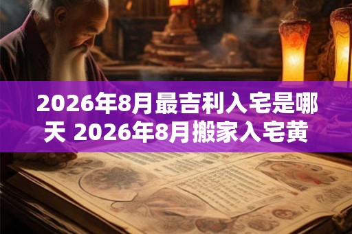 2026年8月最吉利入宅是哪天 2026年8月搬家入宅黄道吉日查询