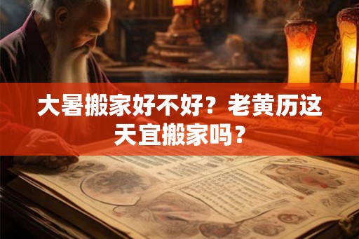 大暑搬家好不好？老黄历这天宜搬家吗？