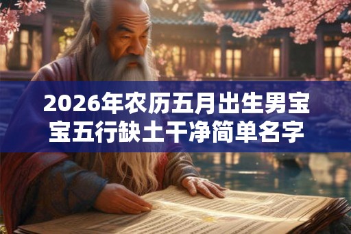 2026年农历五月出生男宝宝五行缺土干净简单名字