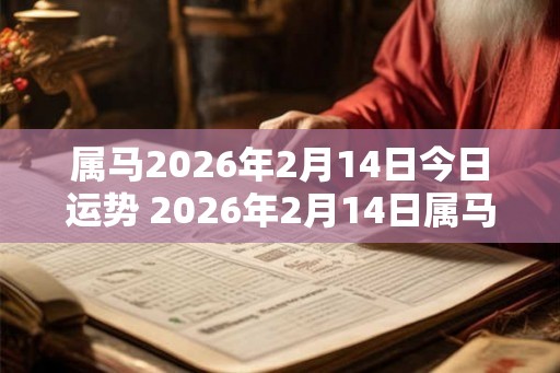 属马2026年2月14日今日运势 2026年2月14日属马人运势好吗