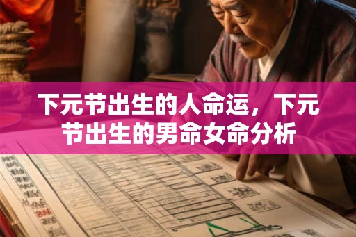 下元节出生的人命运，下元节出生的男命女命分析