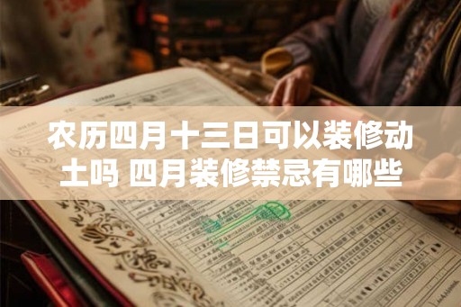 农历四月十三日可以装修动土吗 四月装修禁忌有哪些