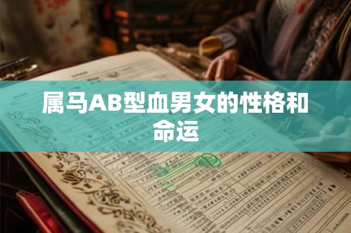 属马AB型血男女的性格和命运