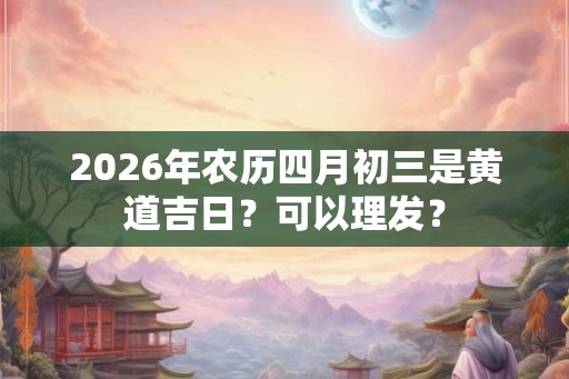 2026年农历四月初三是黄道吉日？可以理发？