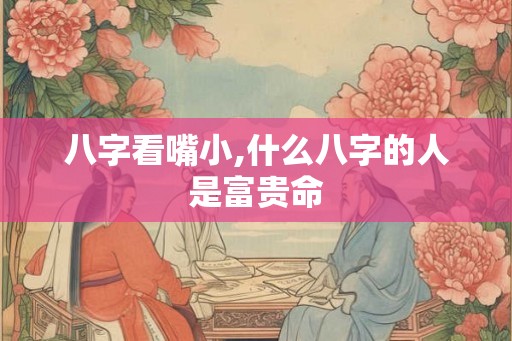 八字看嘴小,什么八字的人是富贵命