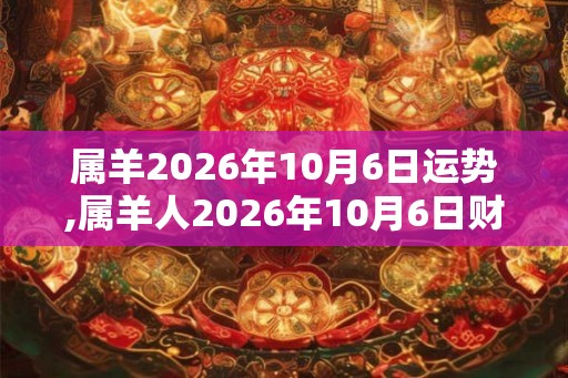 属羊2026年10月6日运势,属羊人2026年10月6日财运,生肖羊2026年10月6日运势